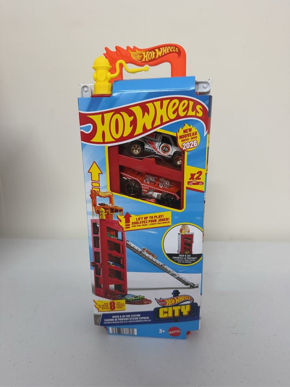 Hot Wheels City Speed & Go Fire Station Playset with 2 Toy Cars